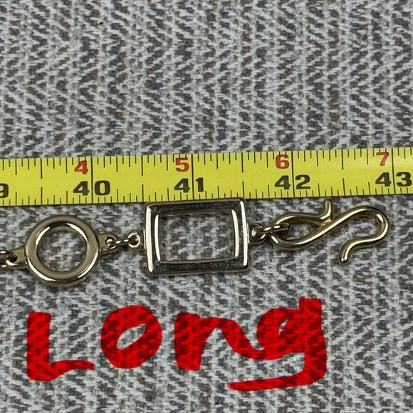 Gold Tone Belt Chain Size 42 Inches Square And Circle - Picture 6 of 6